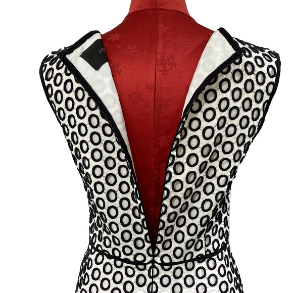 J Crew Lace Overlay Dress Size 2 Black Beige Sleeveless Lined Casual Daytime - Picture 8 of 11